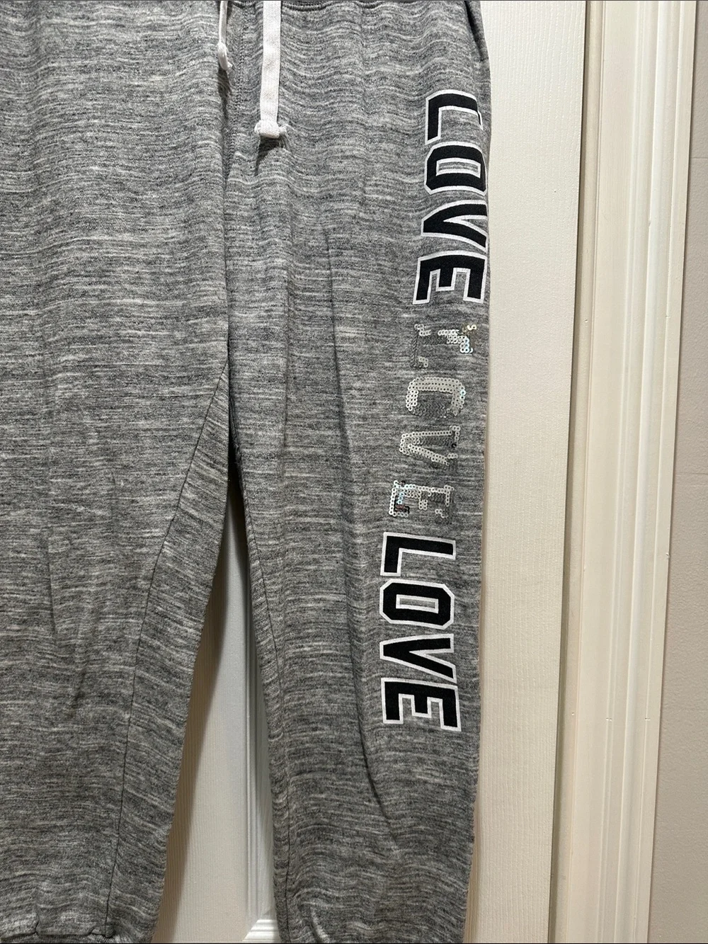 PINK Victoria's Secret Gray 'LOVE' Jogger Track Pants